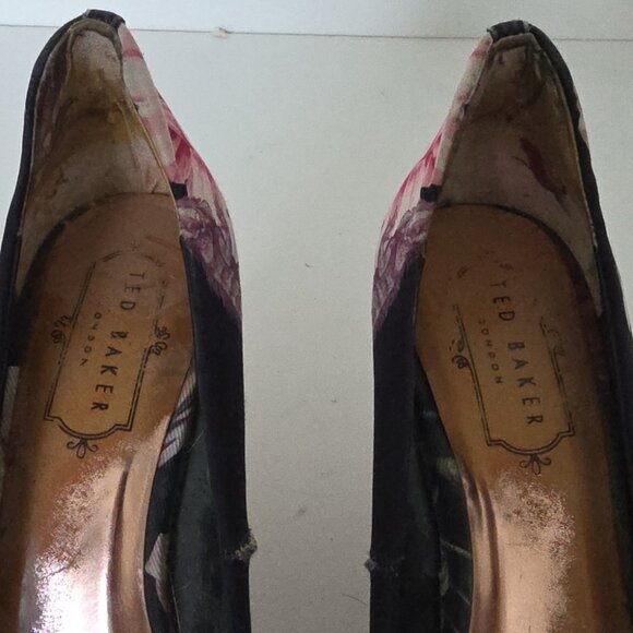 TED BAKER | Charmesa Pumps Heels Shoes Floral Black Pink sz 36 - Picture 5 of 9